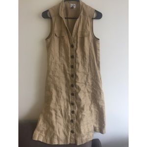 Chico’s brown linen button front dress